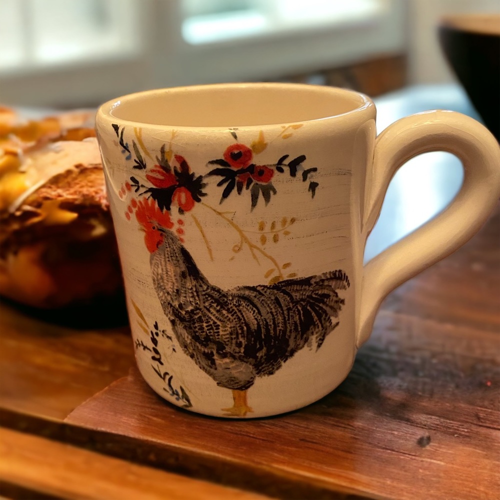 Williams Sonoma Rooster Francais Mug Marc Lacaze Italy French Country Coffee Cup